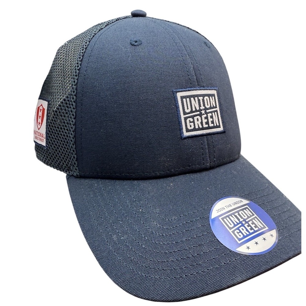Union Green Navy‎ Blue Mesh Cap Snapback Hat MRSP $28 National Links Trust